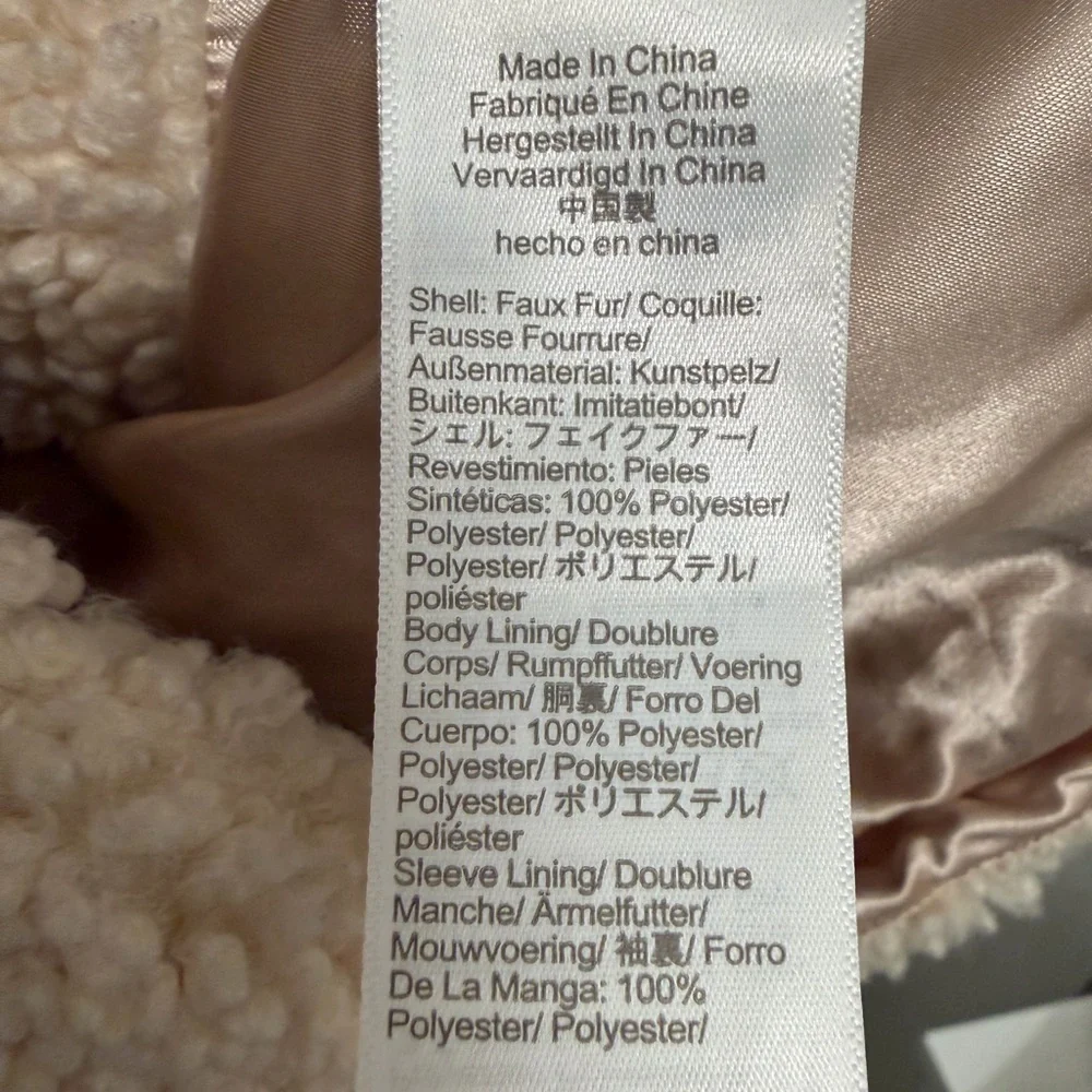 J. Crew Teddy Sherpa Jacket Ivory Button‎ Up Faux Fur Coat size small - Picture 8 of 10